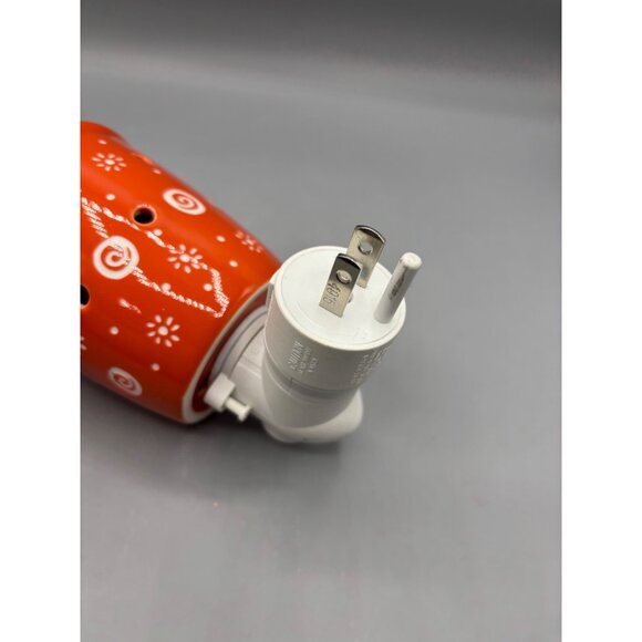 Scentsy Ceramic Plug In Wall Wax Warmer "Wake Up & Be Awesome" Orange - Picture 4 of 4